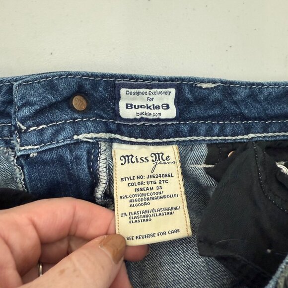 Miss Me Bootcut Distressed Stretch Denim Blue Jeans JE534085L Womens size 30 - Picture 6 of 12